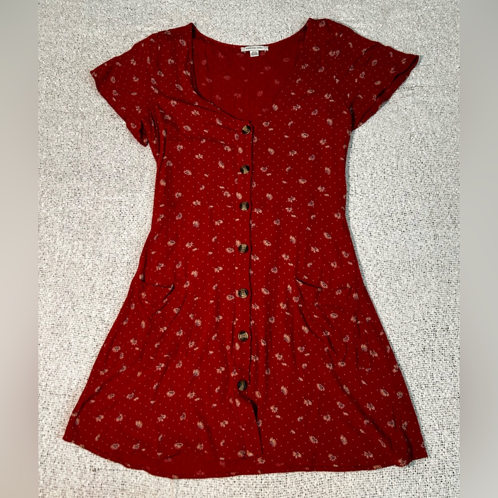 90s Y2K American Eagle Floral Button Down Dress Size S - Picture 7 of 7